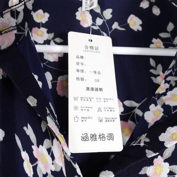 New Hanyagediao Women's Floral Maxi Polyester Crepe Dress 3/4 Sleeve Casual - Picture 5 of 7